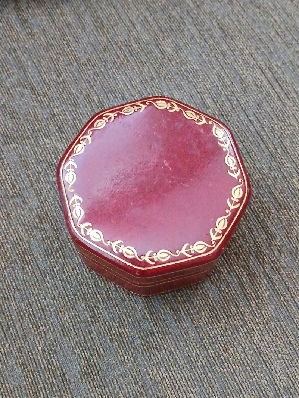Vintage Gold Embossed Red Leather Box